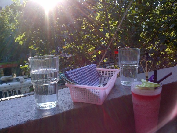 Lovely weather to dine on the balcony at Cookie.