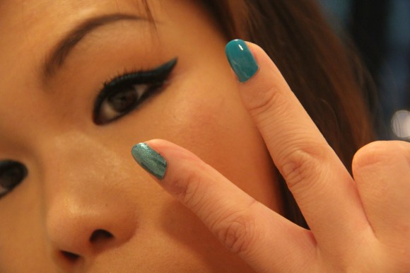 Pair it with some shimmery blue liquid liner winged out. 