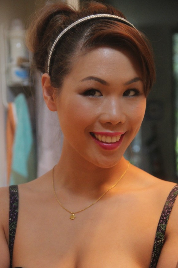 It's my princess up-do! Perfect with my diamonte crown, I mean headband...