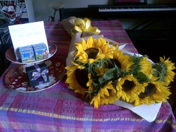 Giant bouquet of sunflowers from my love!