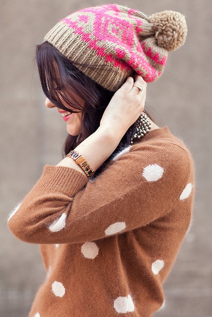 Fluro pink tribal print beanie. OMG!