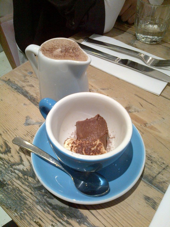 Best Hot Chocolate ever! You pour the pot of hot milk over your scoop of chocolate and creme and WALA! 