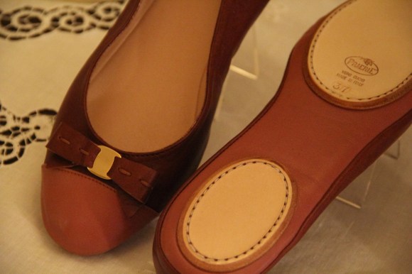 The soles are designed so you can fold them in half and put them in your purse. So clever!!!